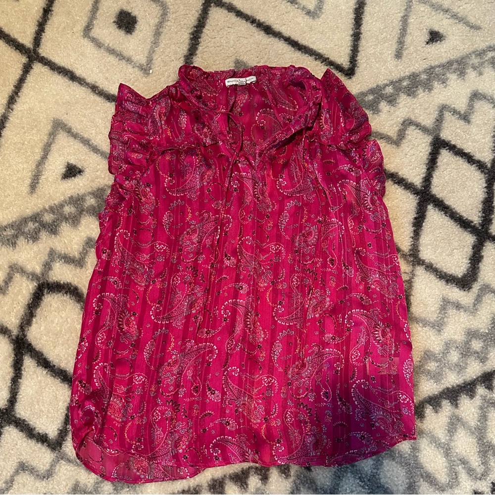 Pink satin tank top